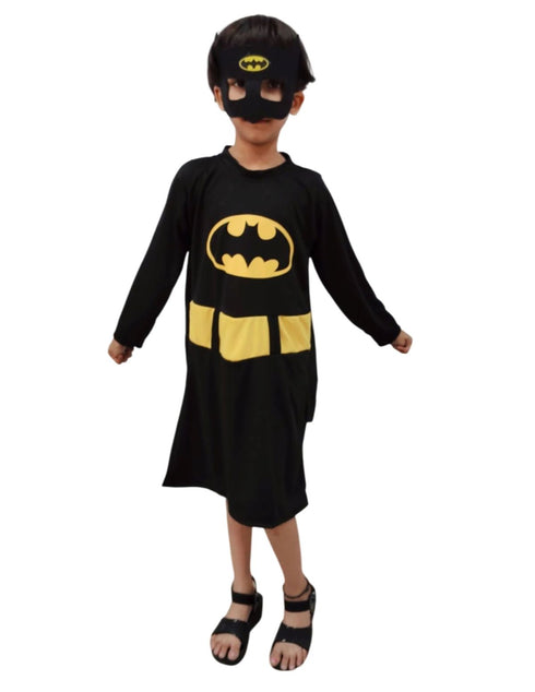 BookMyCostume Black Bat Costume for Girls with Attached Cape & Eye Mask | Superhero Costume for Girls | Fancy Dress Outfit For Girls